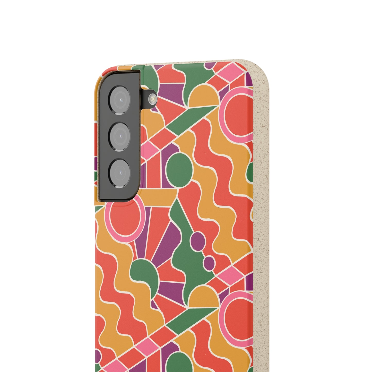 Day Trippin' Biodegradable Phone Case, purple, red, yellow and green