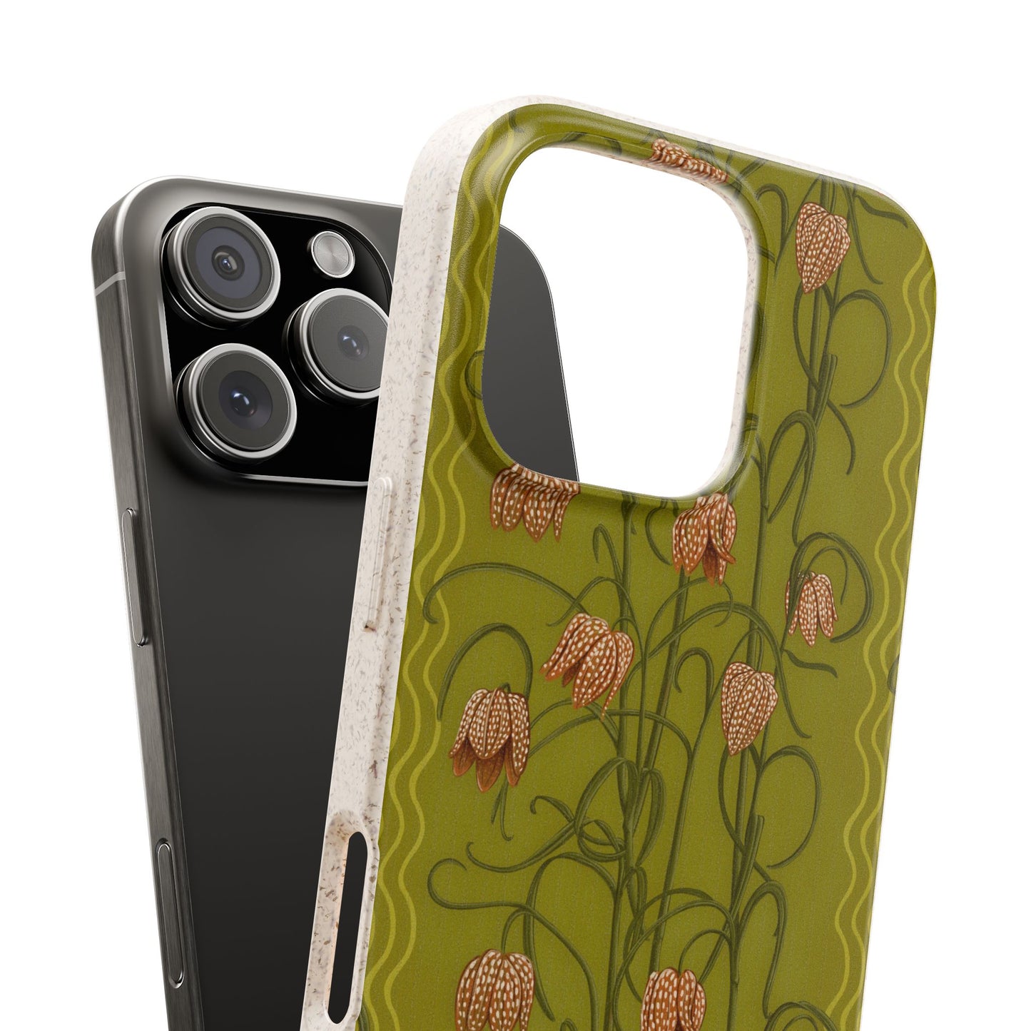 Campanas Phone Case - chartreuse and orange - Eco-Friendly, Biodegradable