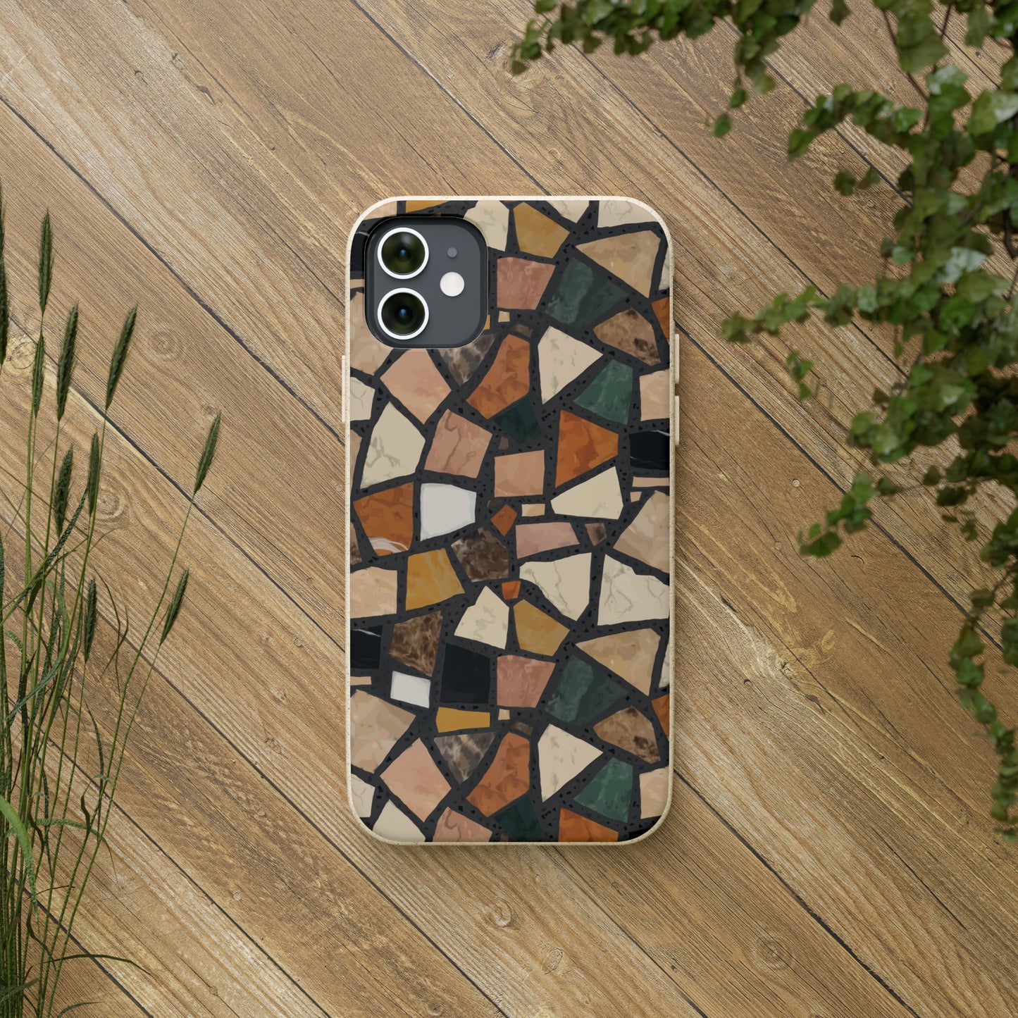 Dolce Terrazzo Biodegradable Phone Case, black