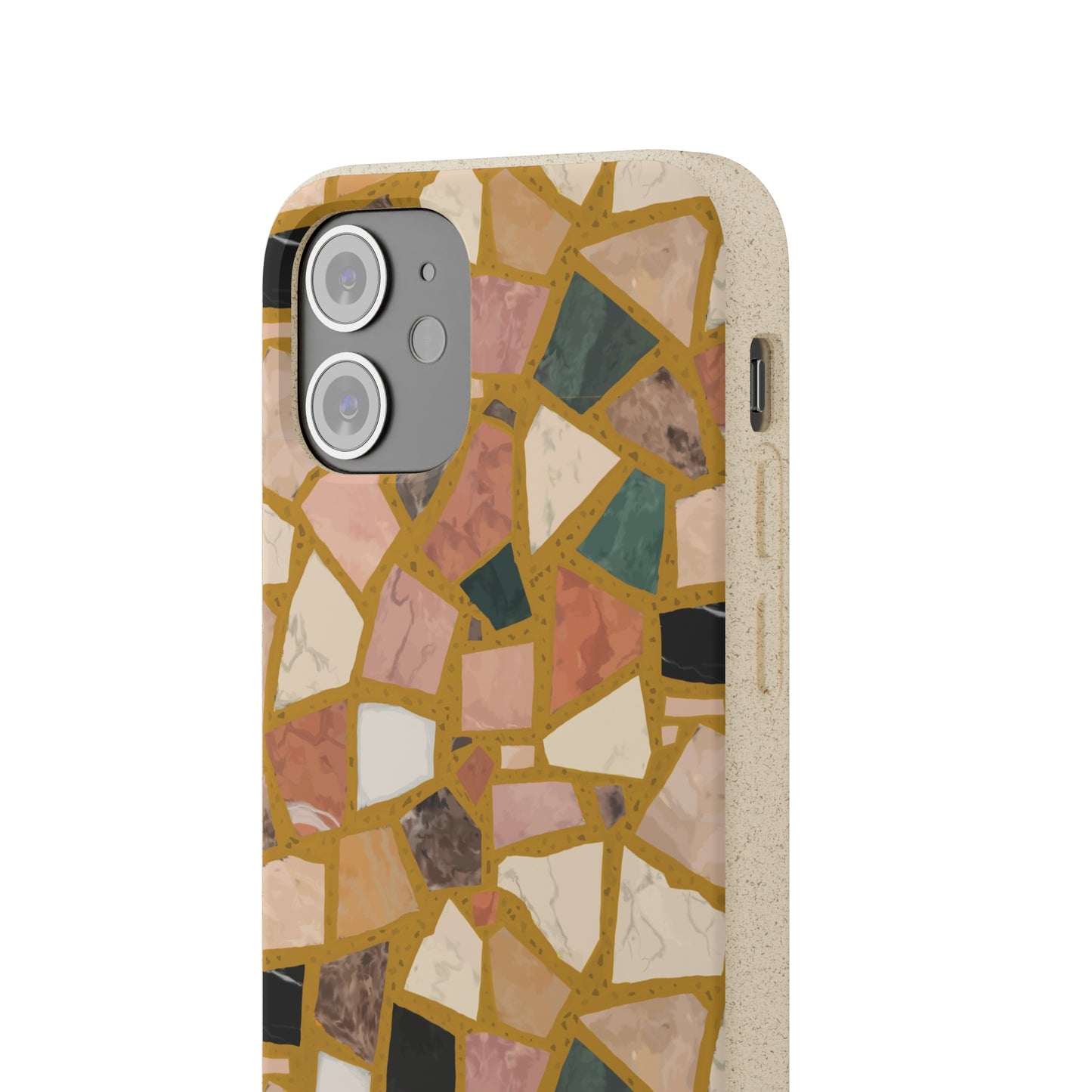 Dolce Terrazzo Biodegradable Phone Case, mustard yellow