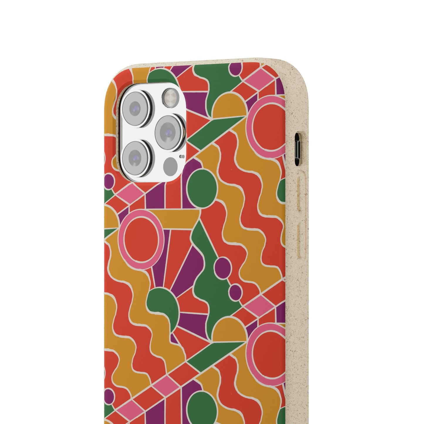 Day Trippin' Biodegradable Phone Case, purple, red, yellow and green