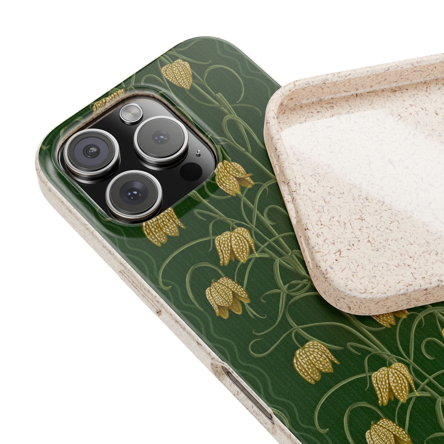 Campanas Phone Case - green and ocher - Eco-Friendly, Biodegradable