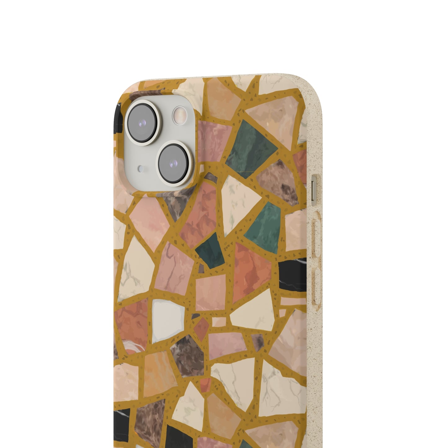 Dolce Terrazzo Biodegradable Phone Case, mustard yellow