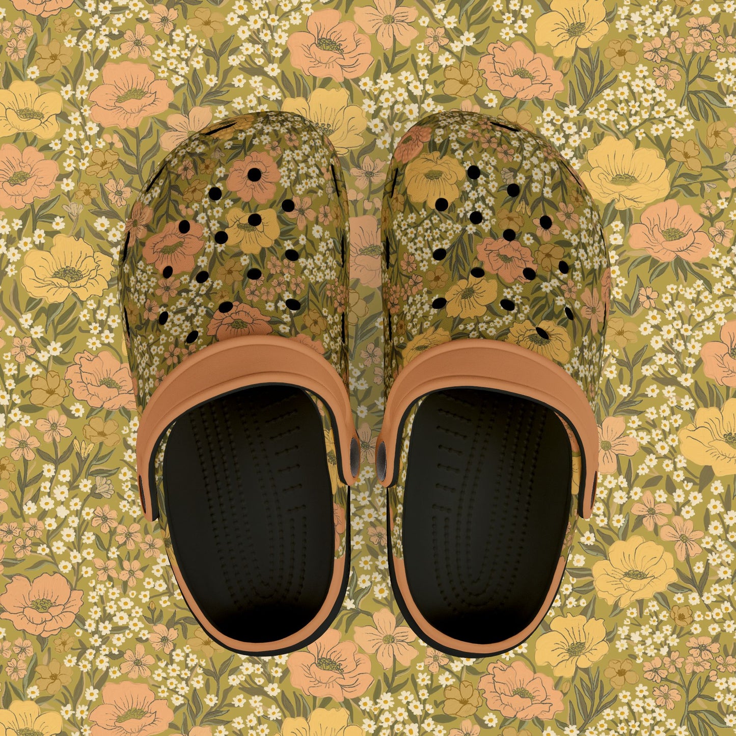 Wildflower Meadow Kid's EVA Foam Clogs, chartreuse