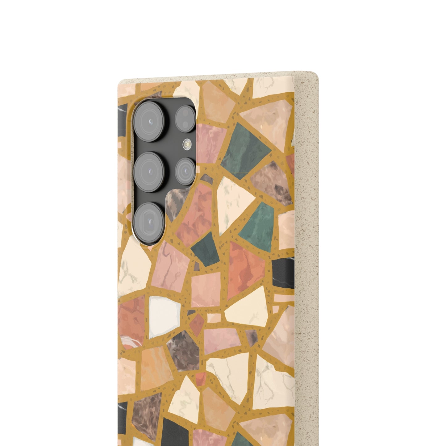 Dolce Terrazzo Biodegradable Phone Case, mustard yellow