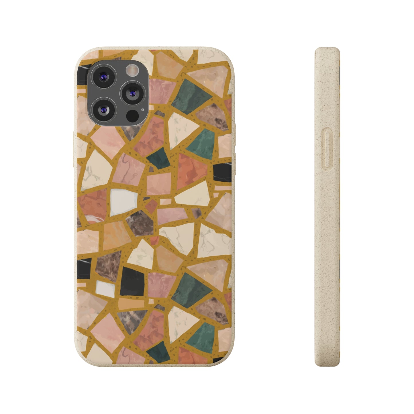 Dolce Terrazzo Biodegradable Phone Case, mustard yellow