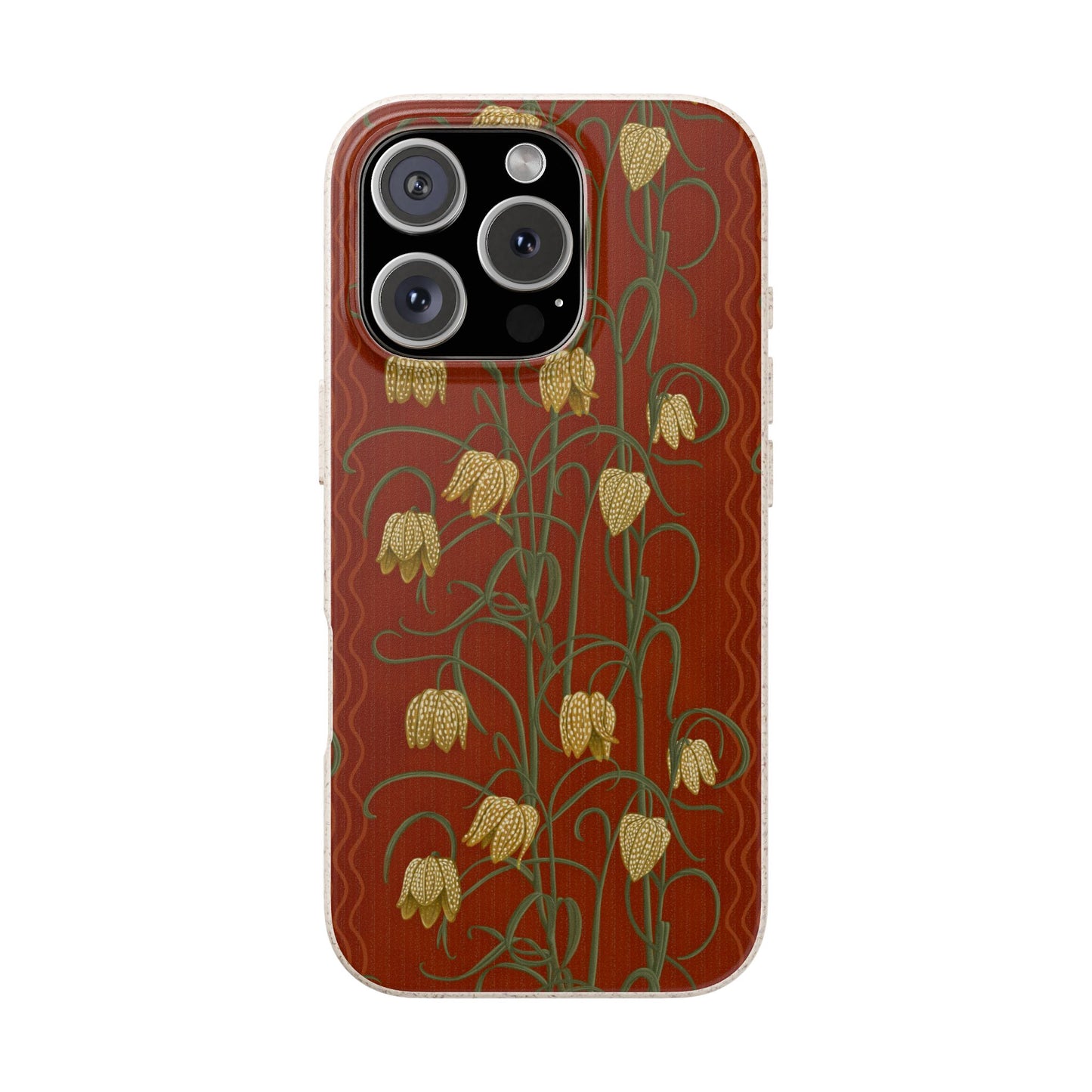 Campanas Phone Case - rust and yellow - Eco-Friendly, Biodegradable