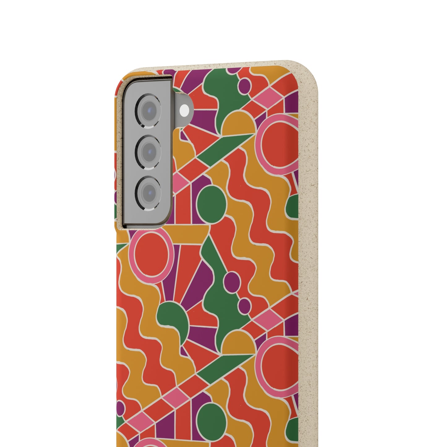 Day Trippin' Biodegradable Phone Case, purple, red, yellow and green