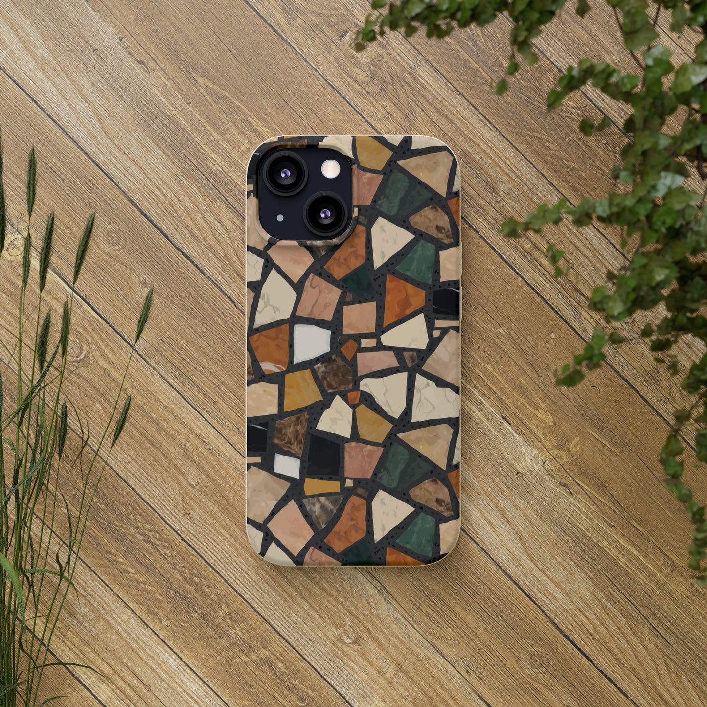 Dolce Terrazzo Biodegradable Phone Case, black