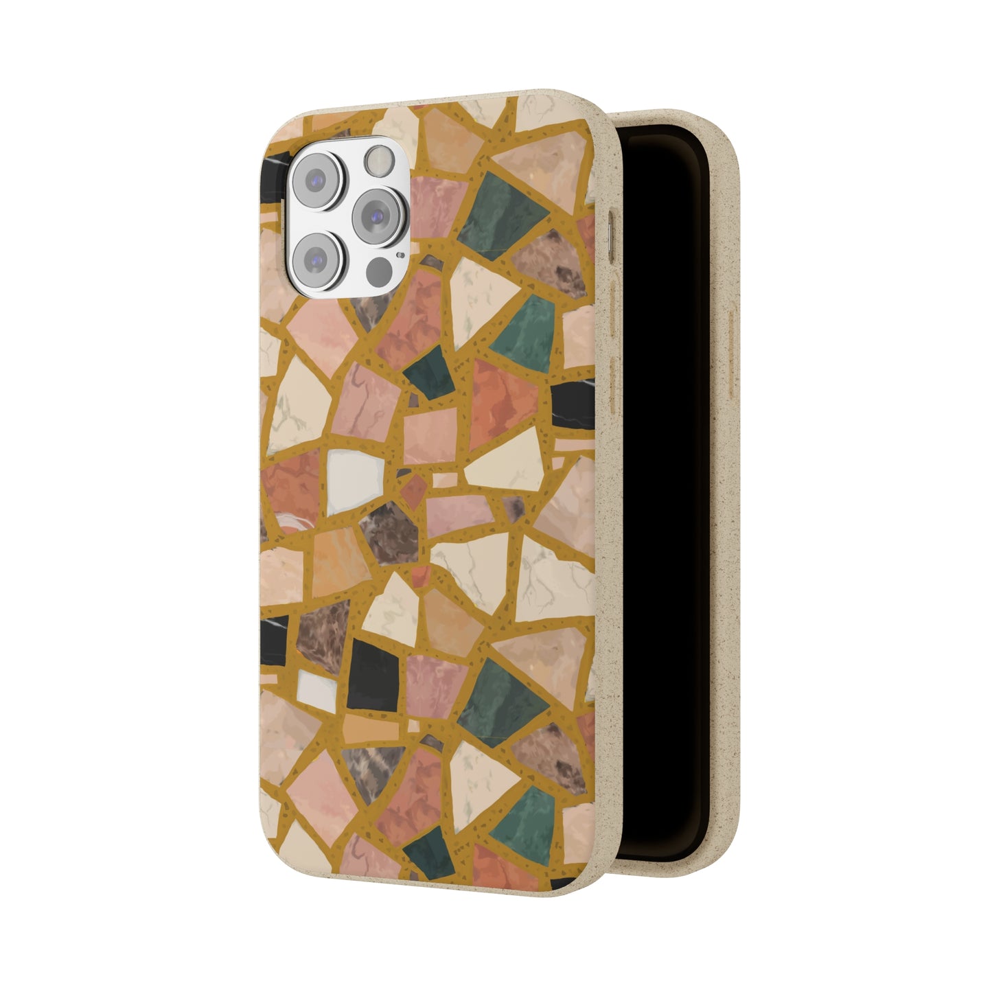 Dolce Terrazzo Biodegradable Phone Case, mustard yellow