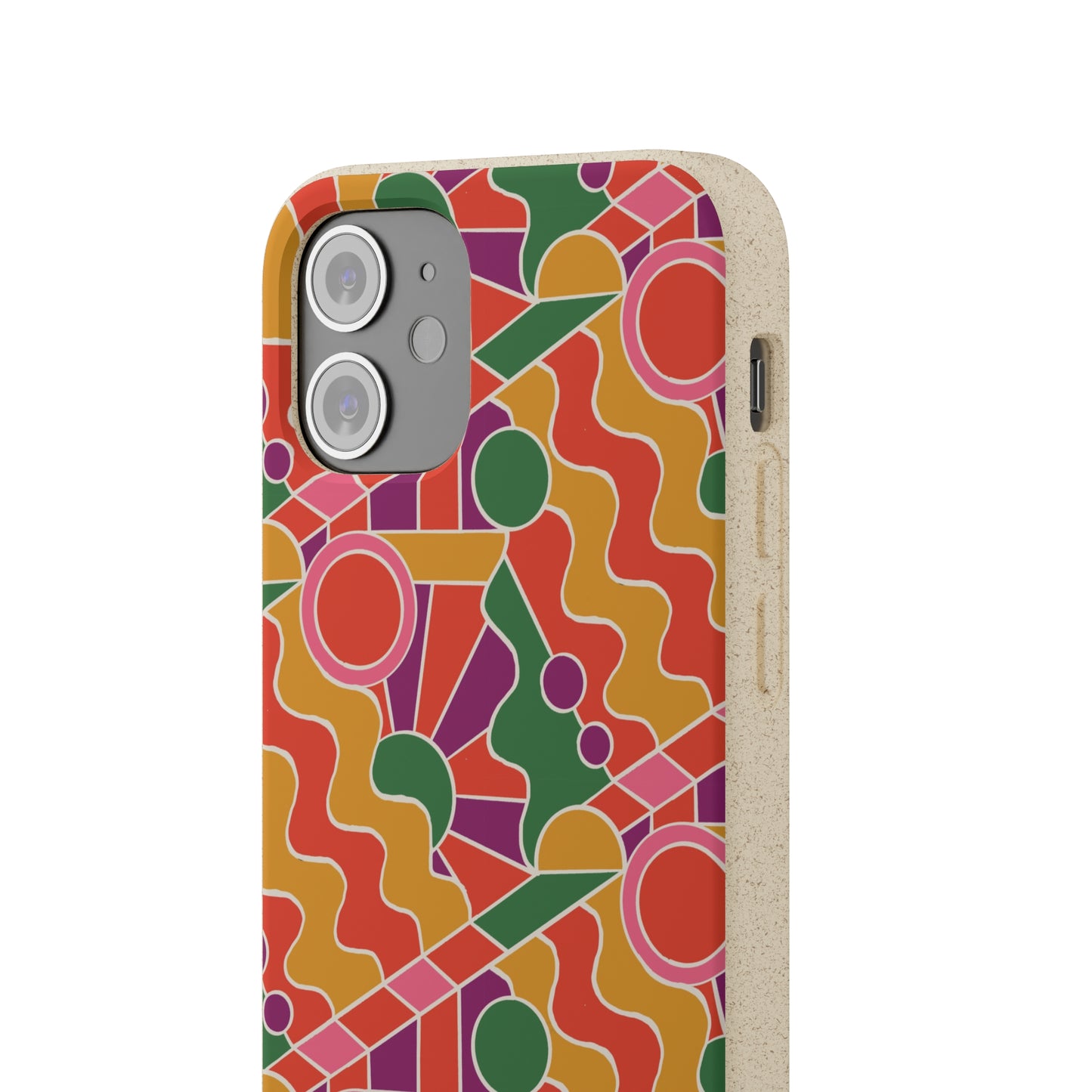 Day Trippin' Biodegradable Phone Case, purple, red, yellow and green