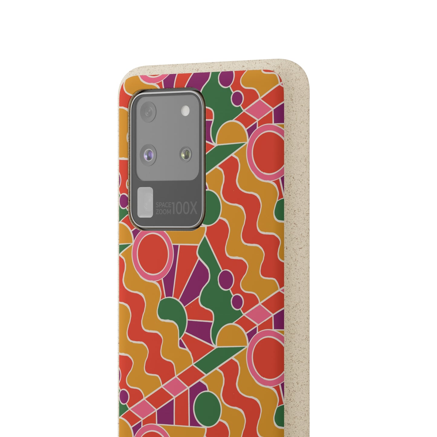 Day Trippin' Biodegradable Phone Case, purple, red, yellow and green