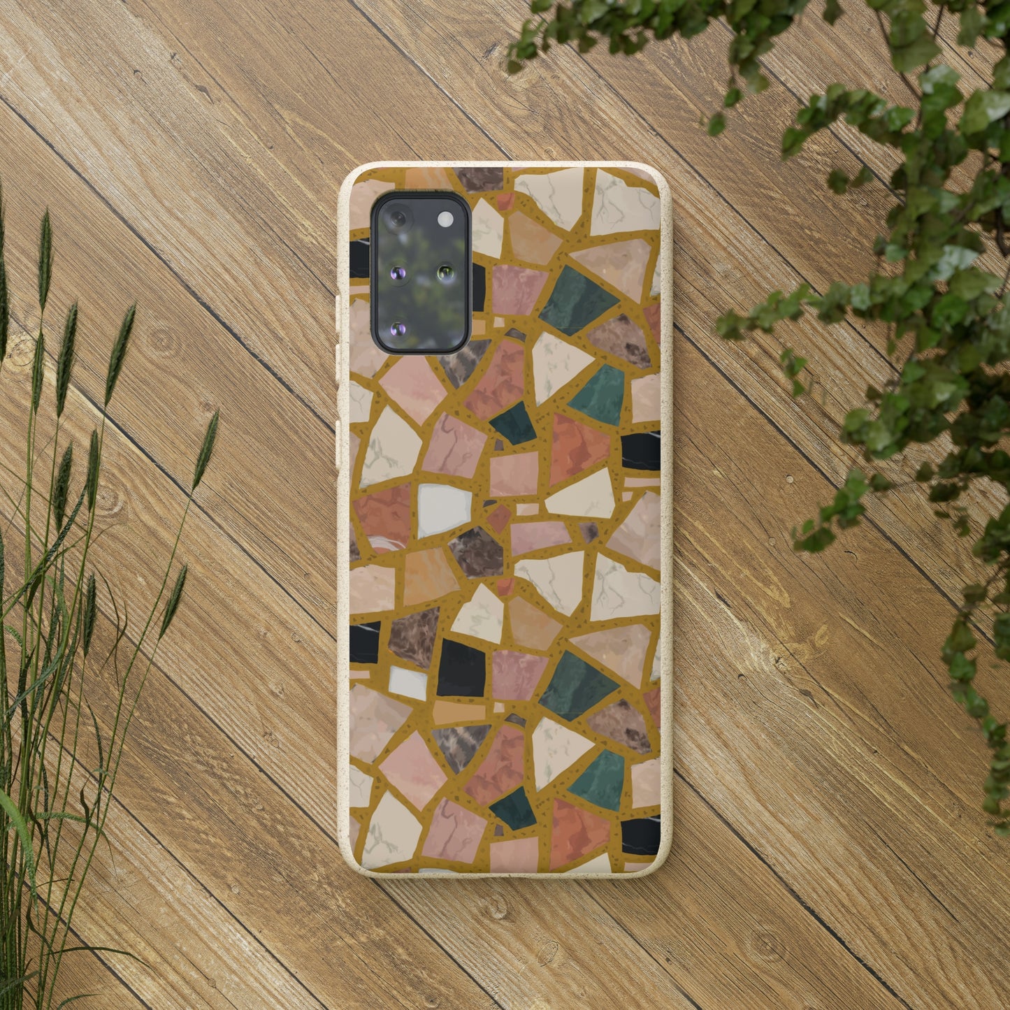 Dolce Terrazzo Biodegradable Phone Case, mustard yellow