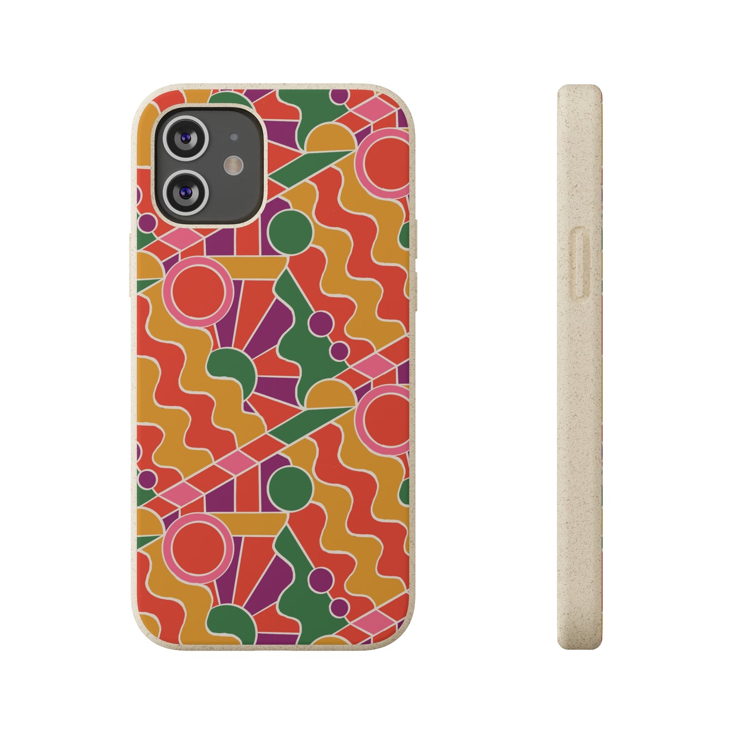 Day Trippin' Biodegradable Phone Case, purple, red, yellow and green