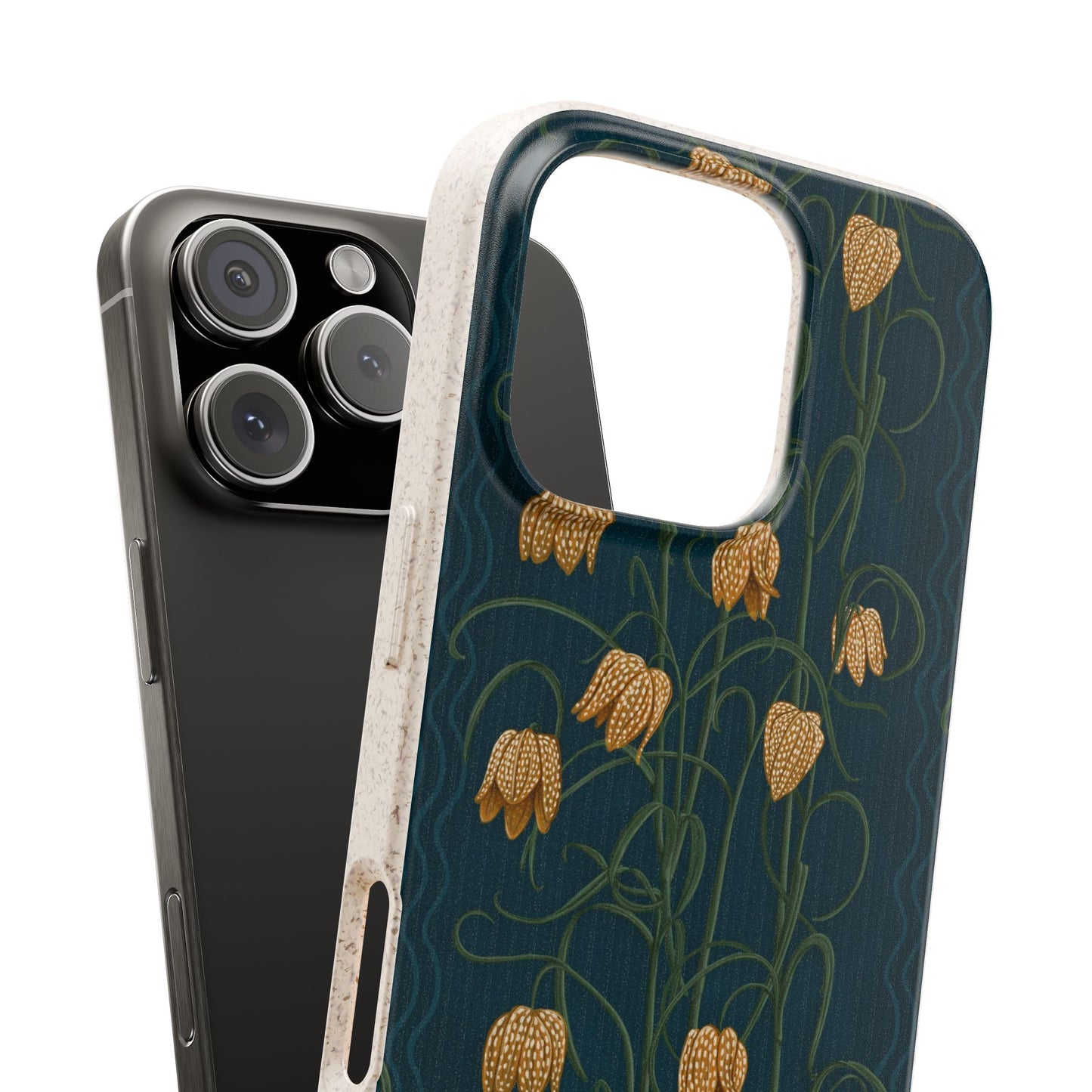 Campanas Phone Case - dark blue and goldenrod - Eco-Friendly, Biodegradable
