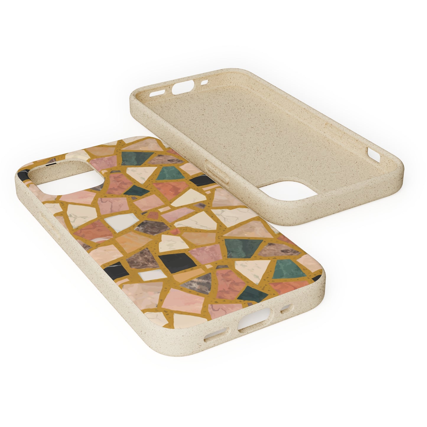 Dolce Terrazzo Biodegradable Phone Case, mustard yellow