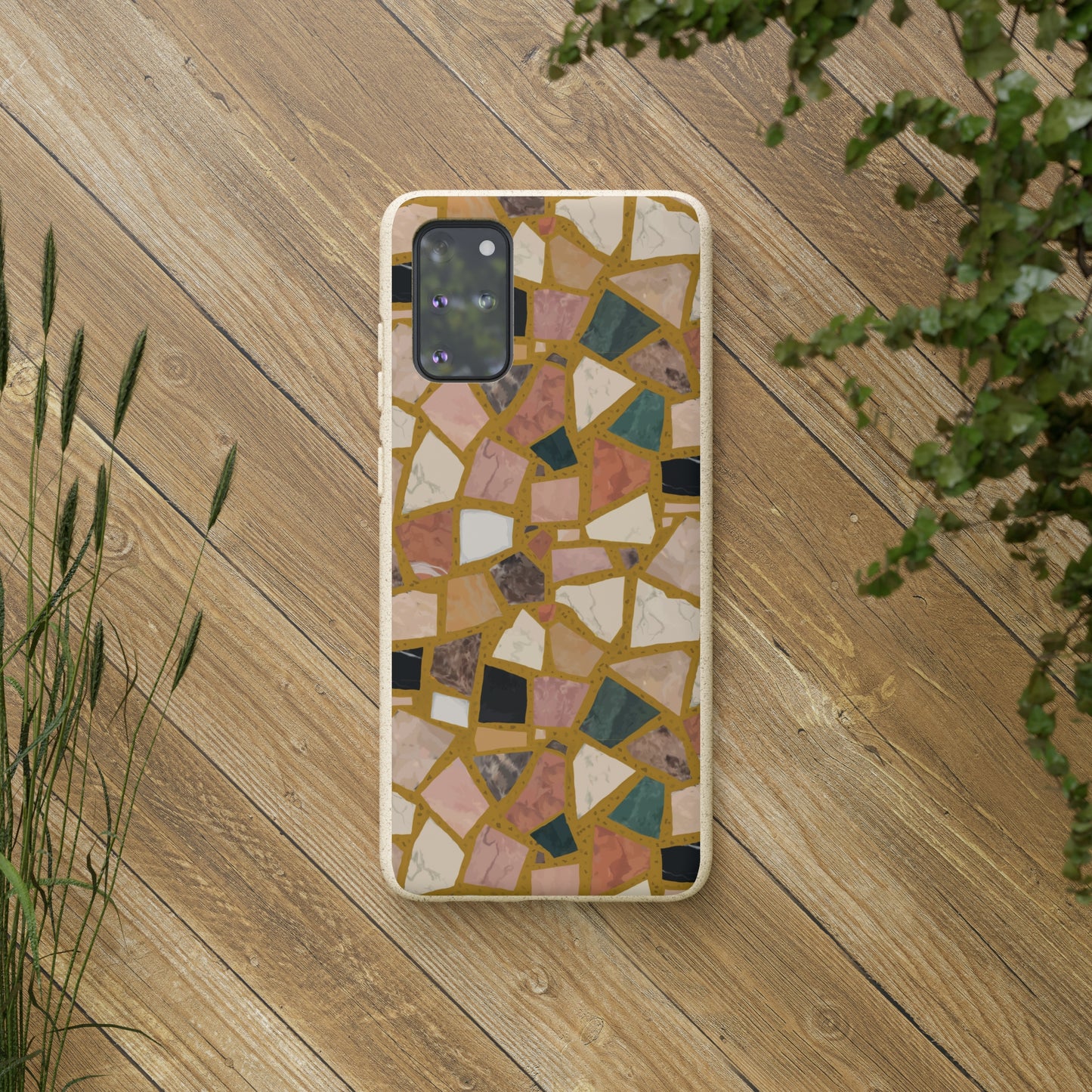 Dolce Terrazzo Biodegradable Phone Case, mustard yellow