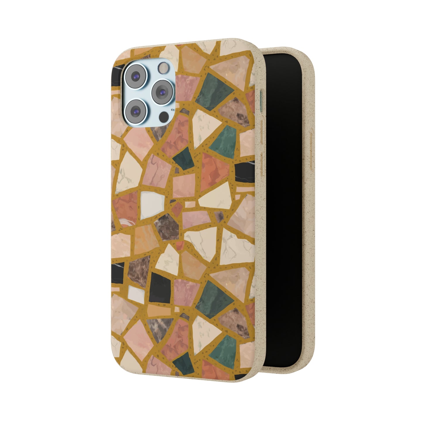 Dolce Terrazzo Biodegradable Phone Case, mustard yellow