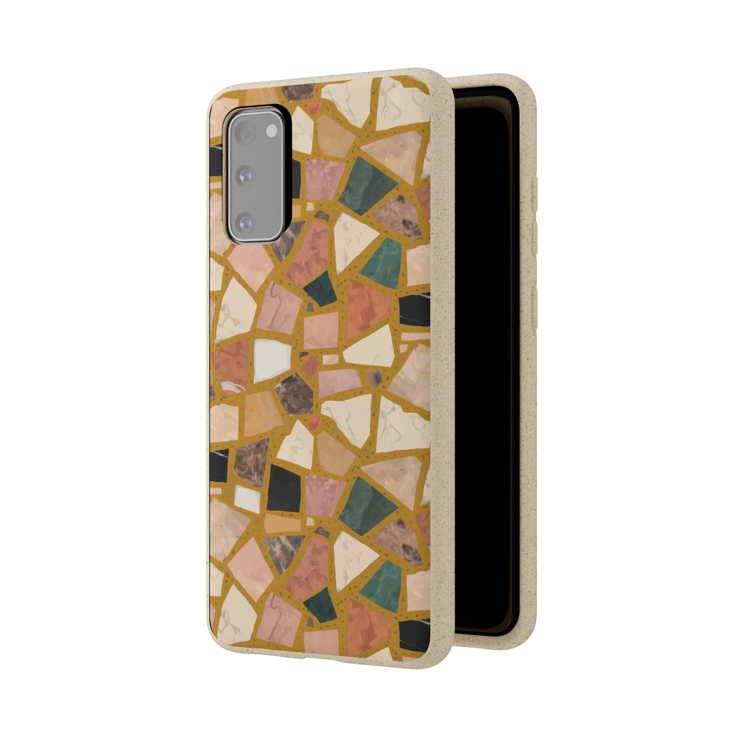 Dolce Terrazzo Biodegradable Phone Case, mustard yellow