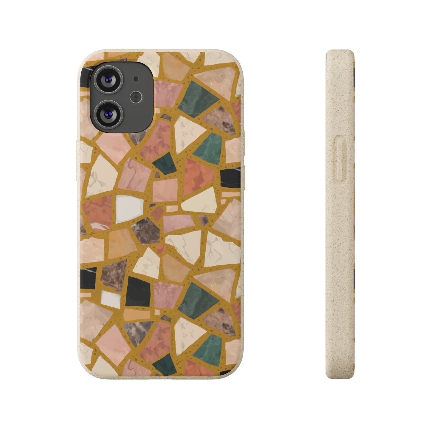 Dolce Terrazzo Biodegradable Phone Case, mustard yellow