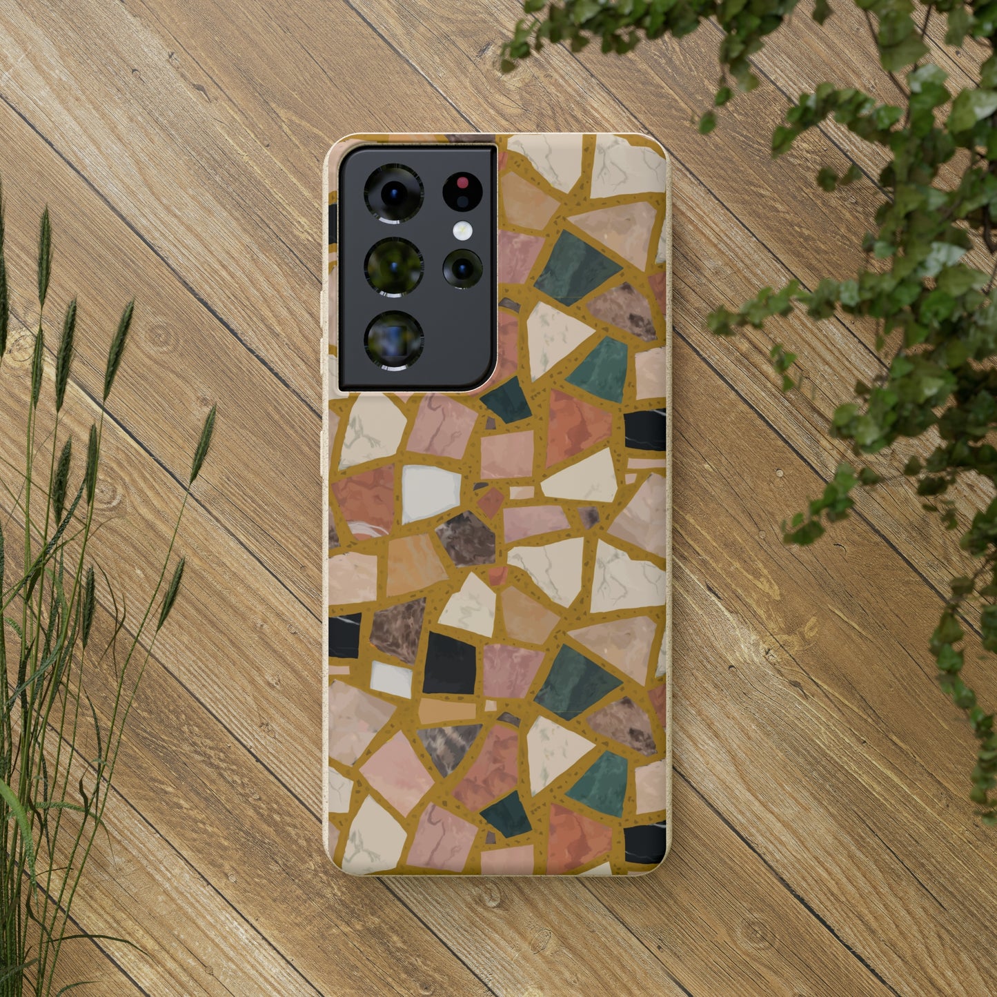 Dolce Terrazzo Biodegradable Phone Case, mustard yellow