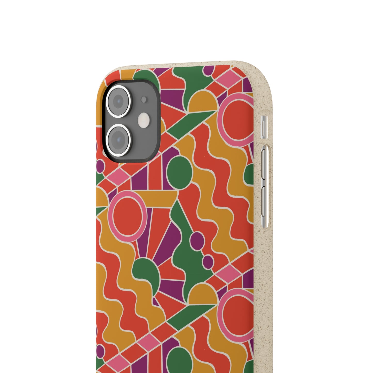 Day Trippin' Biodegradable Phone Case, purple, red, yellow and green