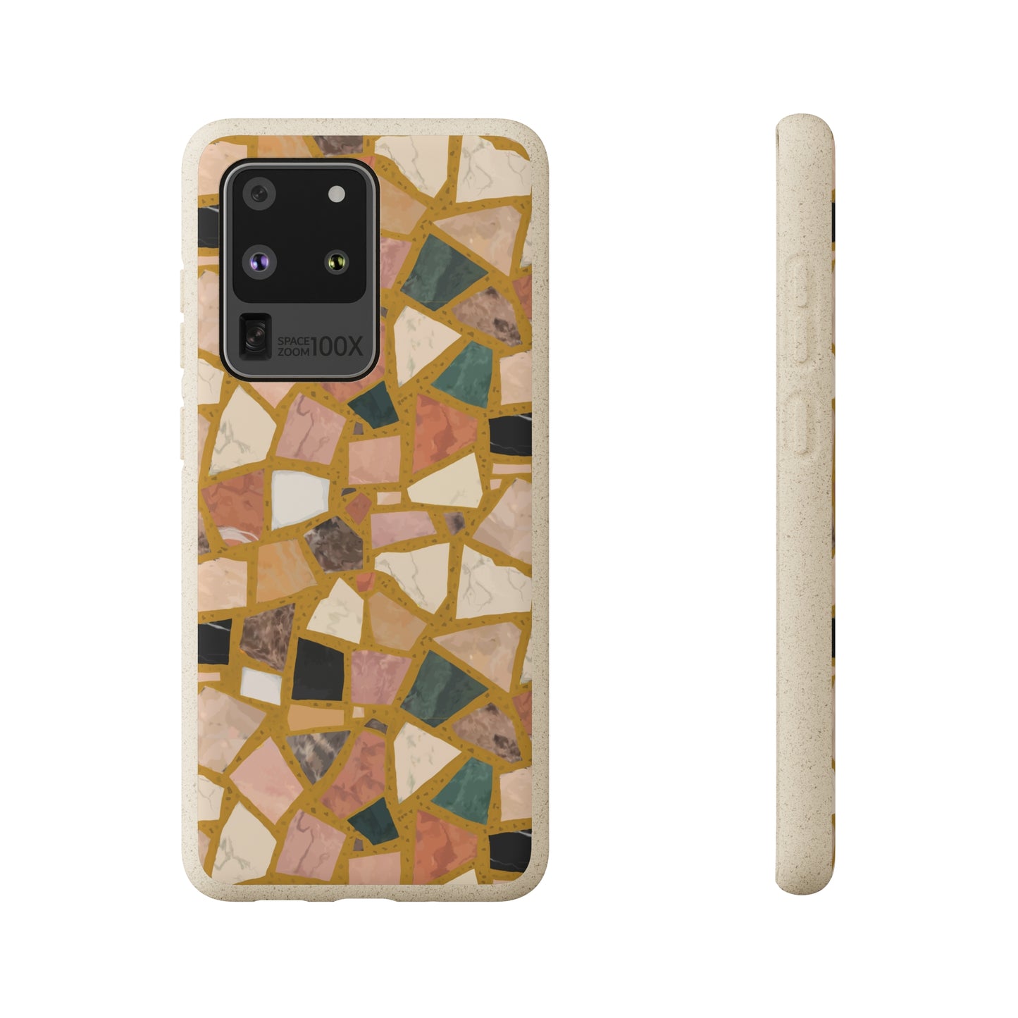 Dolce Terrazzo Biodegradable Phone Case, mustard yellow