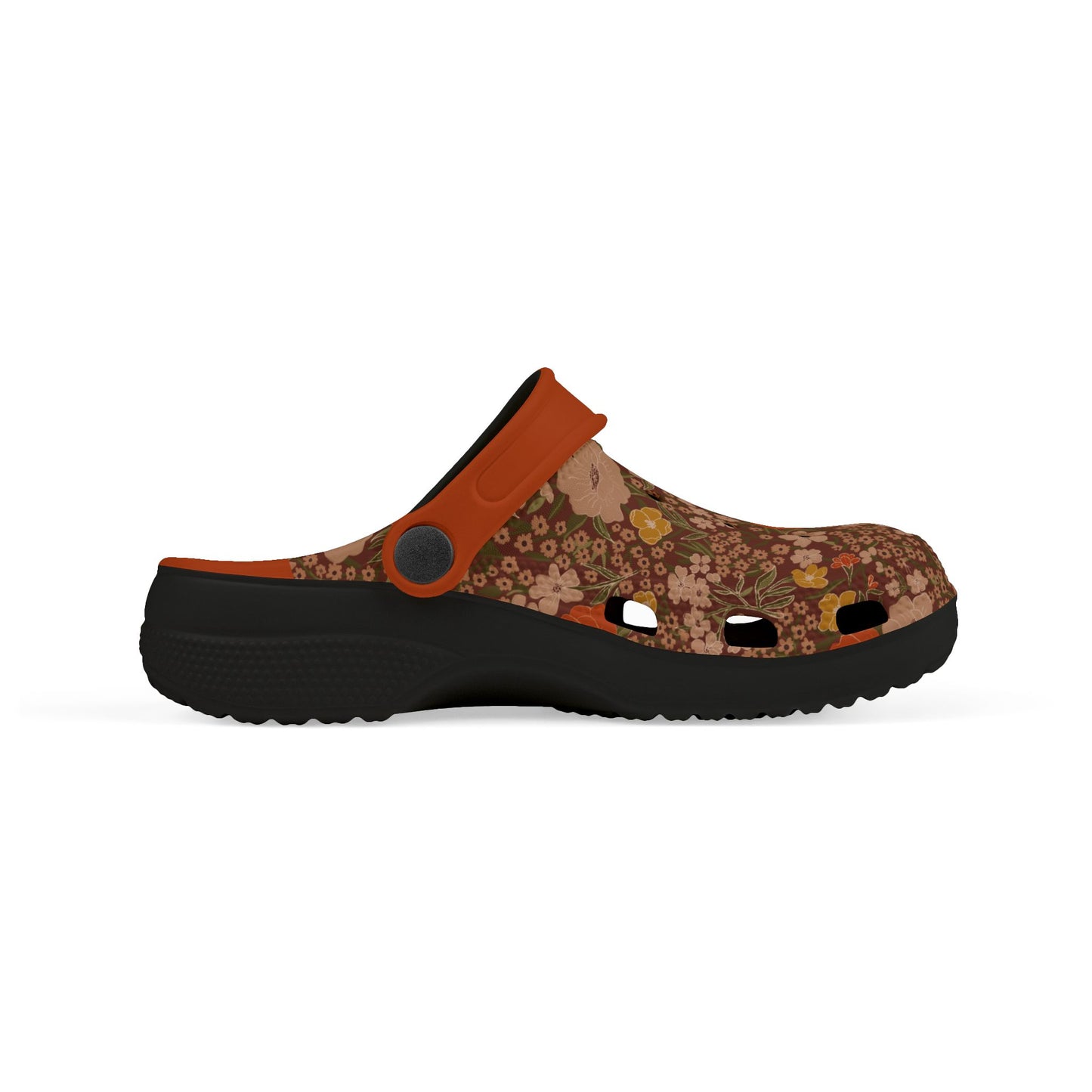 Wildflower Meadow Kid's EVA Foam Clogs, dark siena