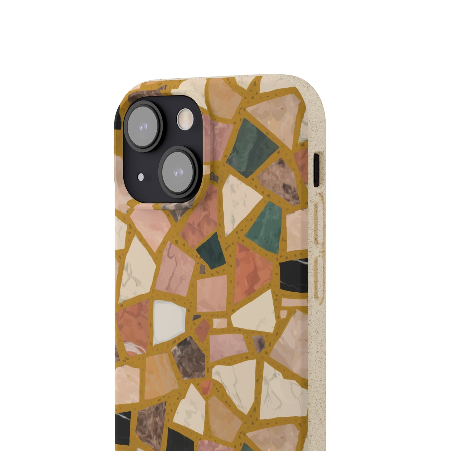 Dolce Terrazzo Biodegradable Phone Case, mustard yellow