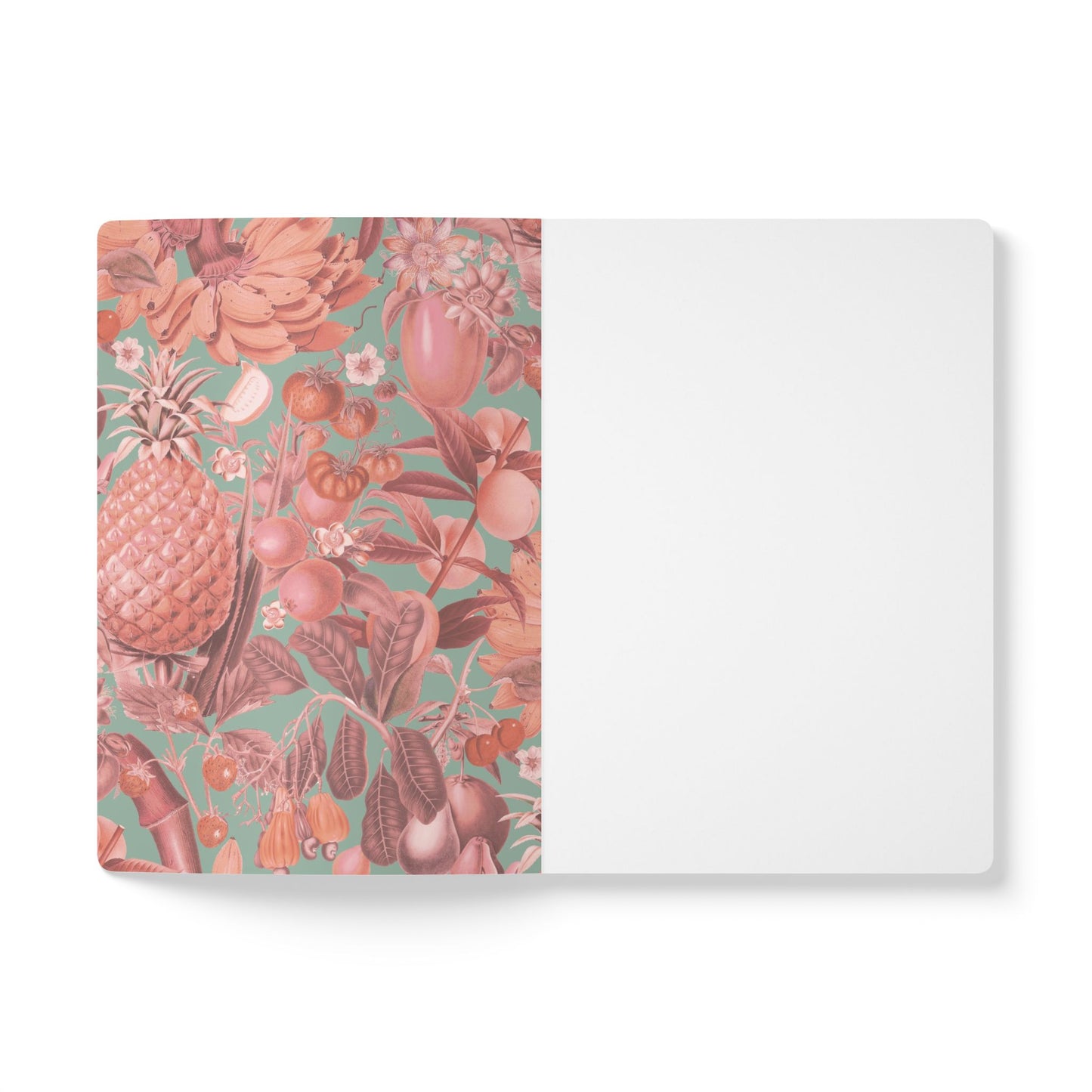 Juicy Fruit Softcover Personalized Journal, coral and teal (add your name)