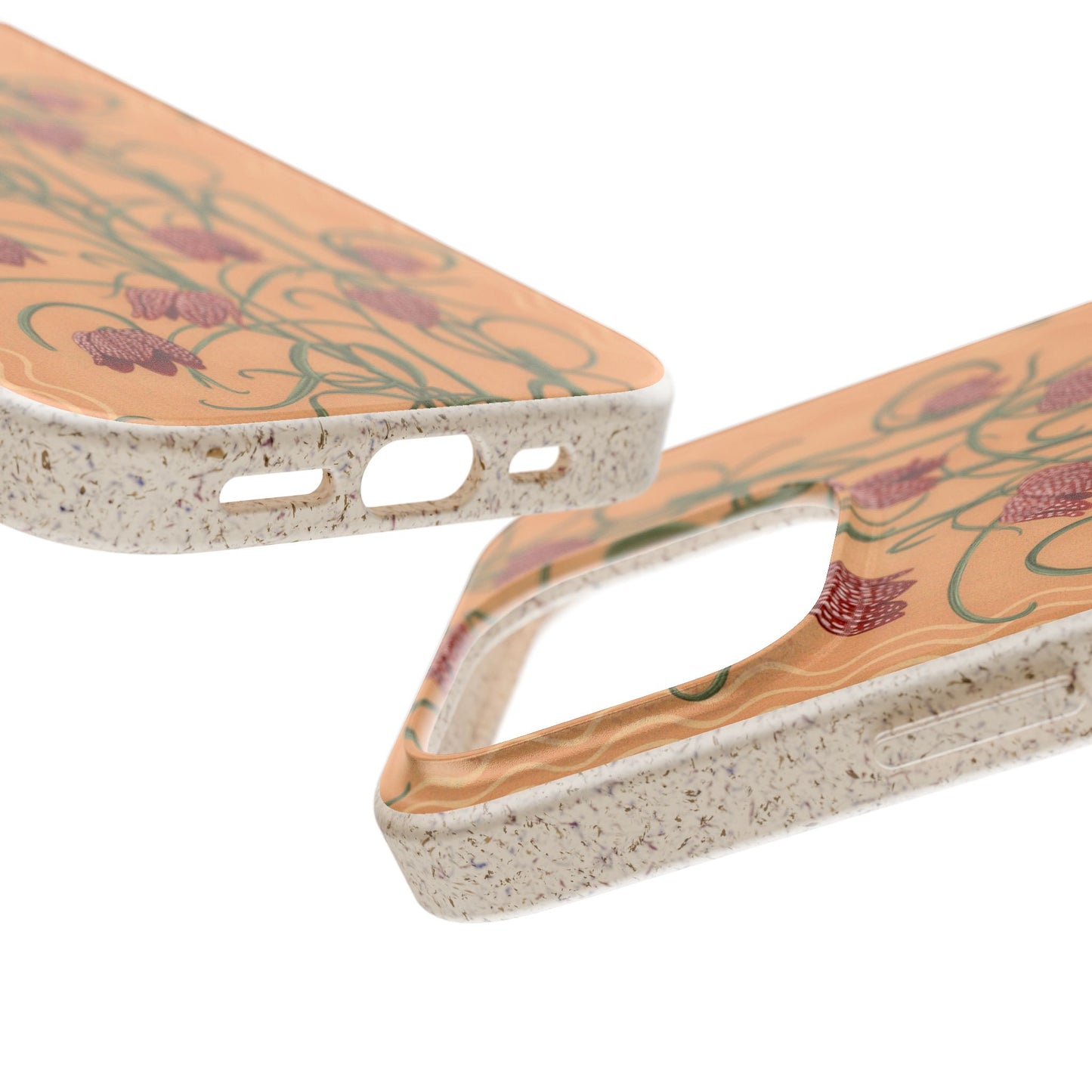 Campanas Phone Case - peach and rust - Eco-Friendly, Biodegradable