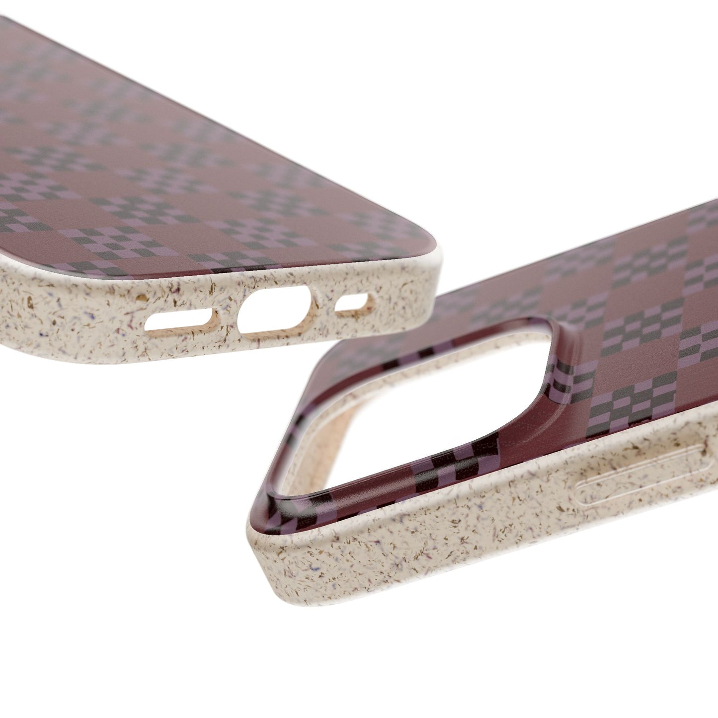 Checkered Quilt Phone Case - eggplant - Eco-Friendly, Biodegradable