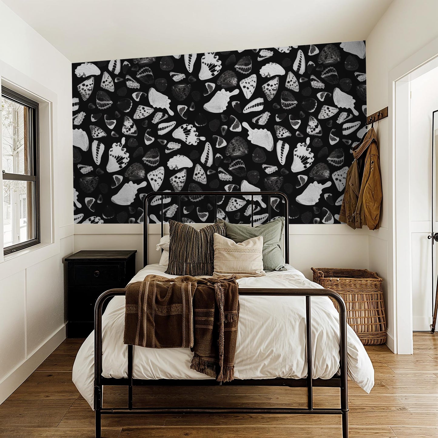 Butterfly Terrazzo Wallpaper, black & white