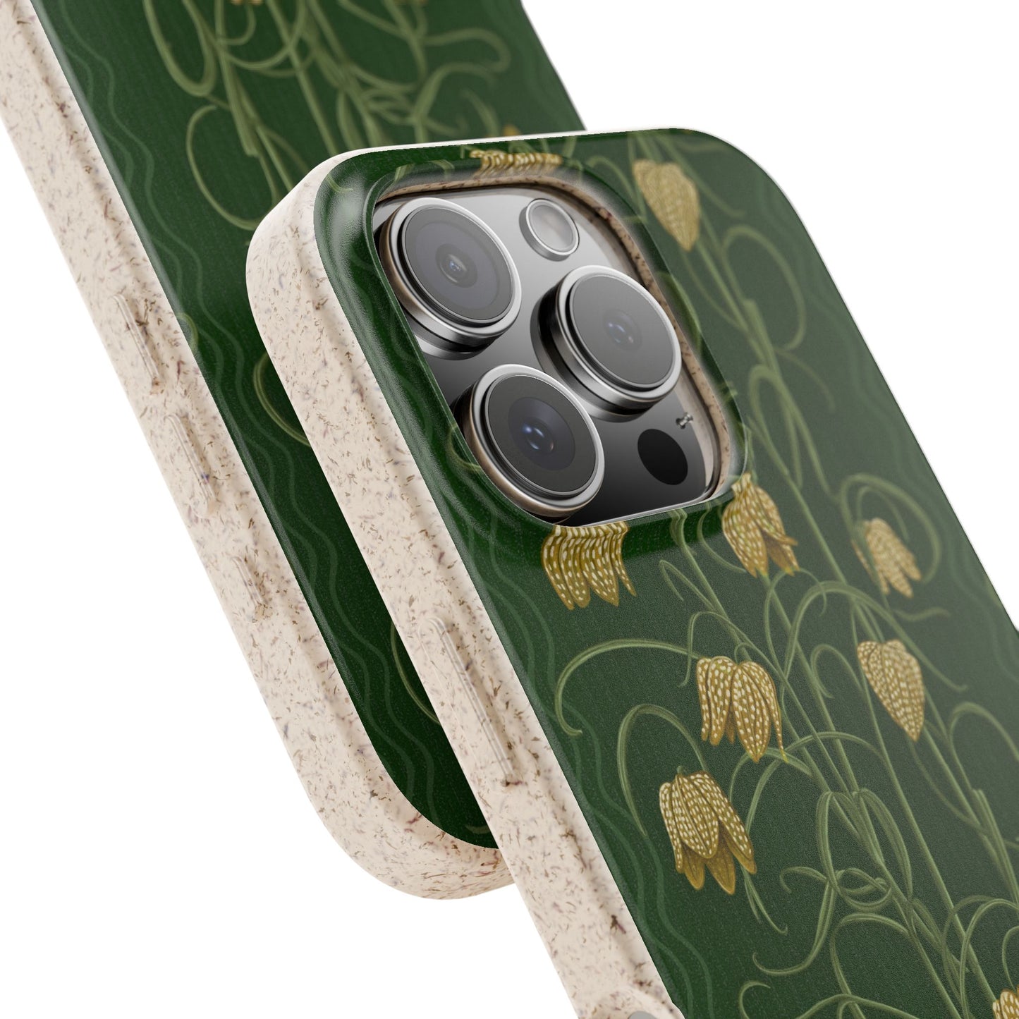 Campanas Phone Case - green and ocher - Eco-Friendly, Biodegradable