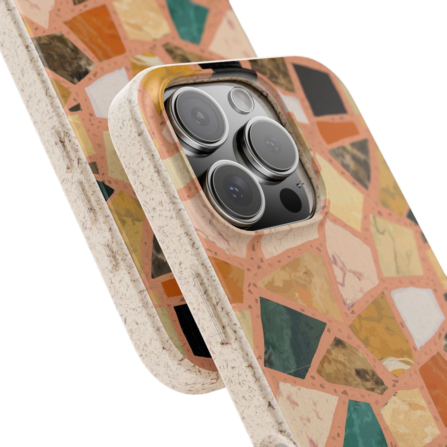 Dolce Terrazzo Phone Case - peach and multicolor - Eco-Friendly, Biodegradable