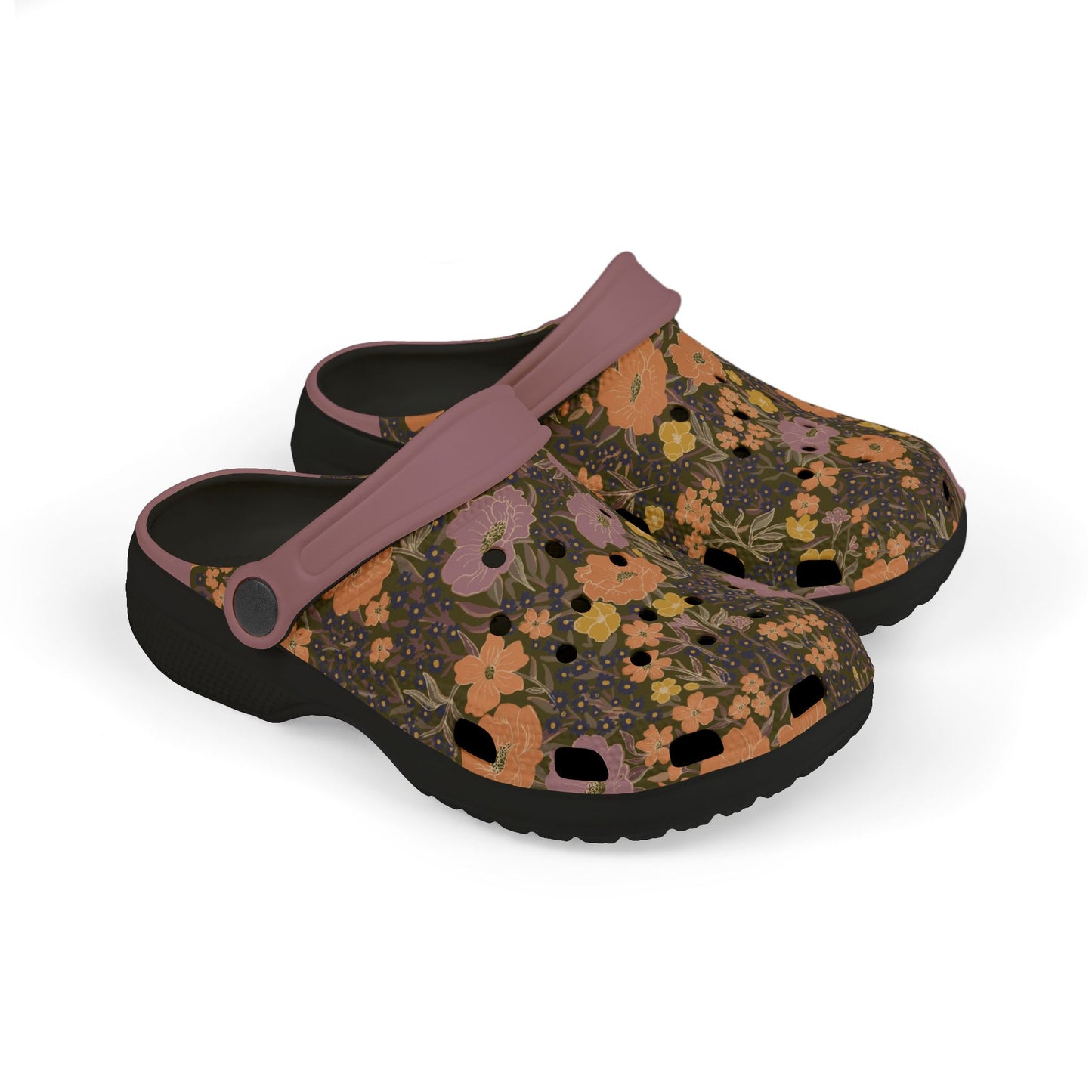 Wildflower Meadow Kid's EVA Foam Clogs, olive green
