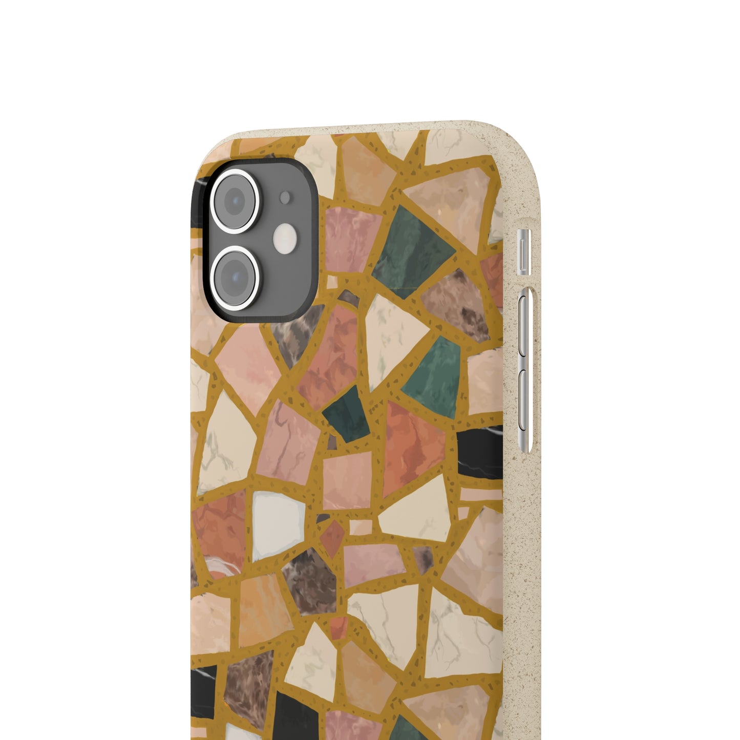 Dolce Terrazzo Biodegradable Phone Case, mustard yellow