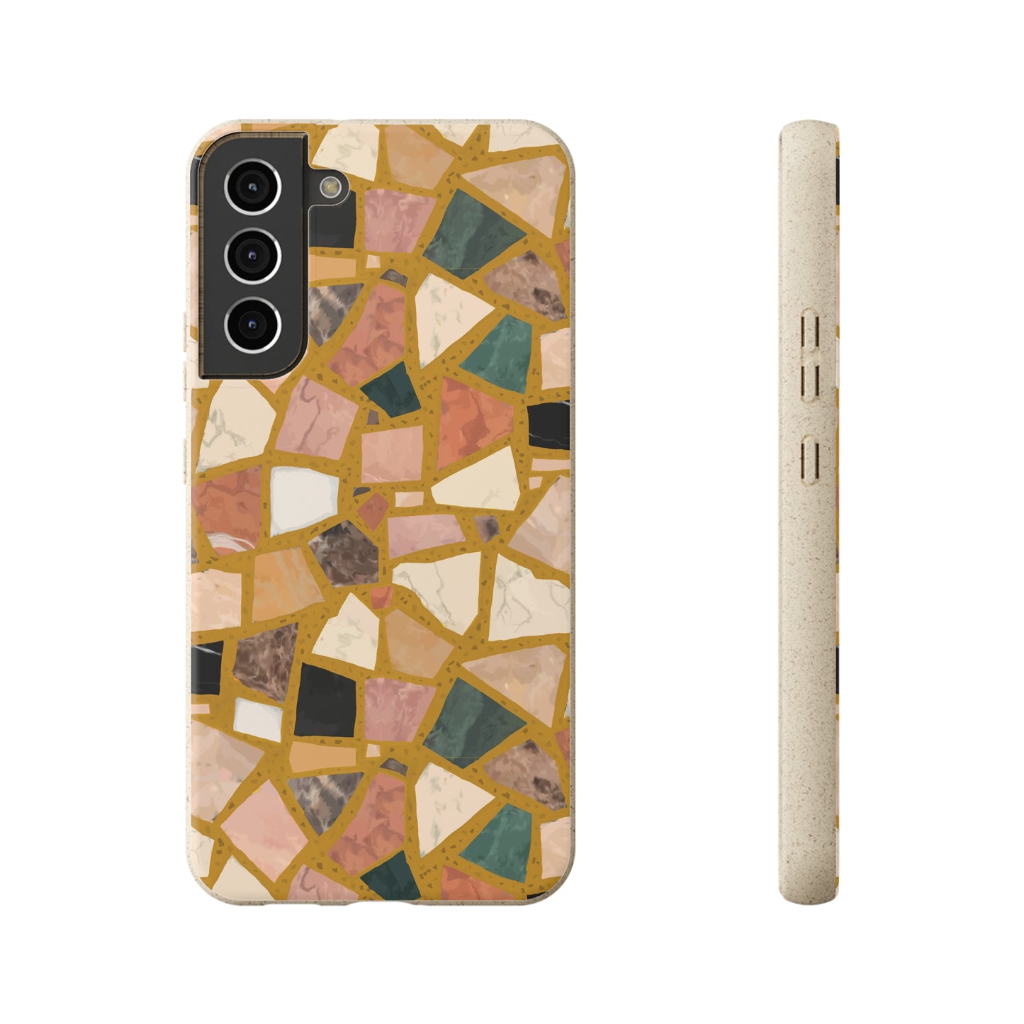 Dolce Terrazzo Biodegradable Phone Case, mustard yellow