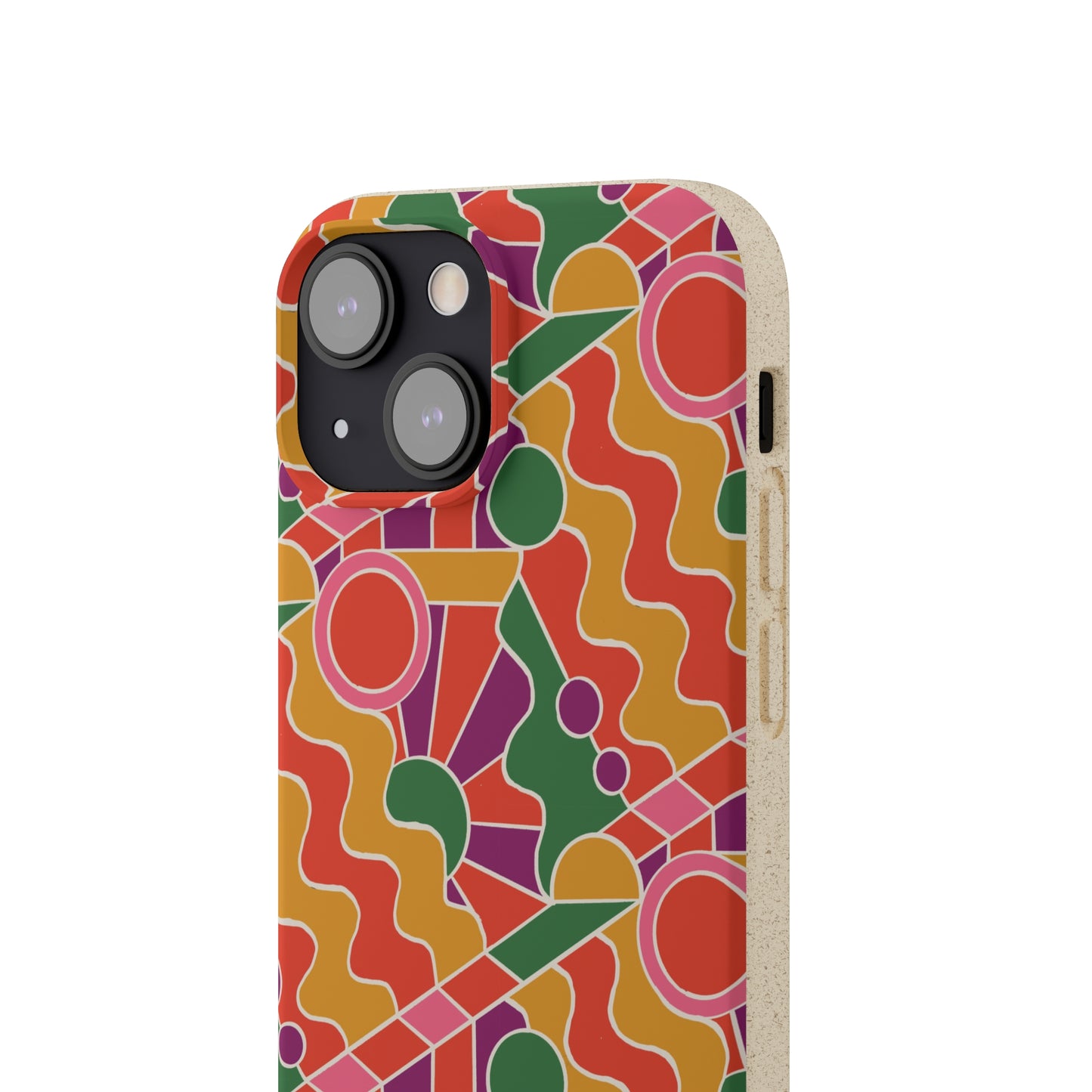 Day Trippin' Biodegradable Phone Case, purple, red, yellow and green