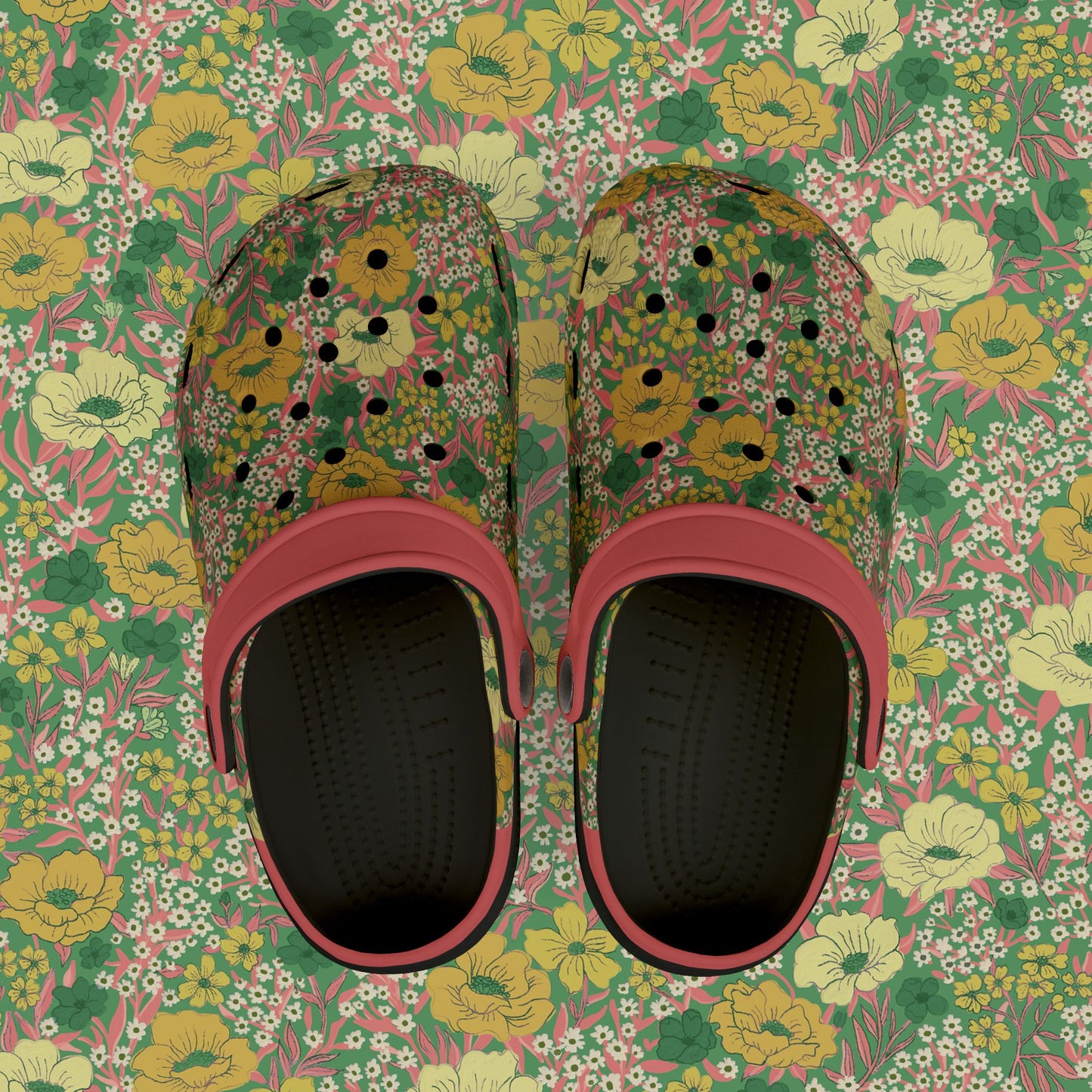 Wildflower Meadow Kid's EVA Foam Clogs, green