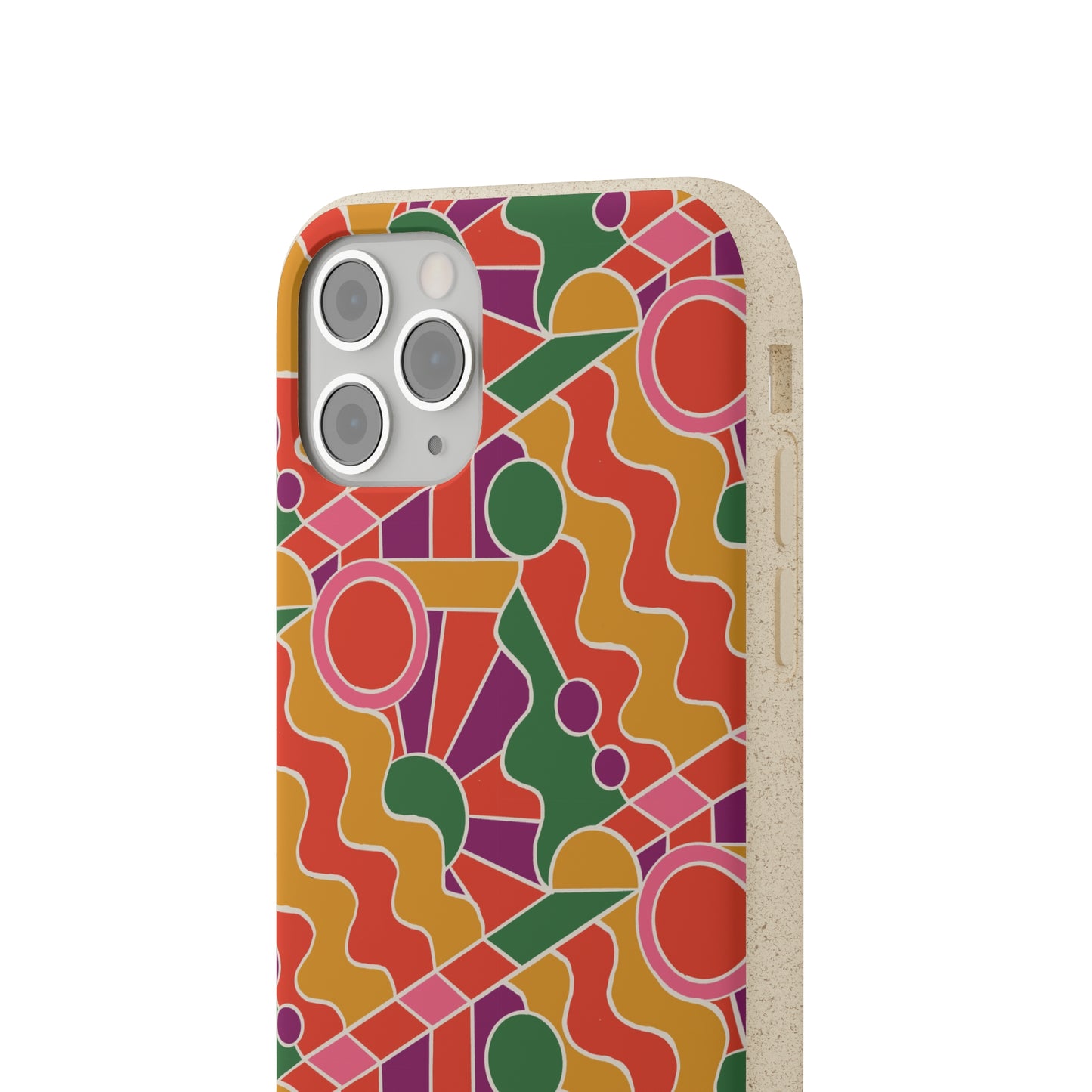 Day Trippin' Biodegradable Phone Case, purple, red, yellow and green