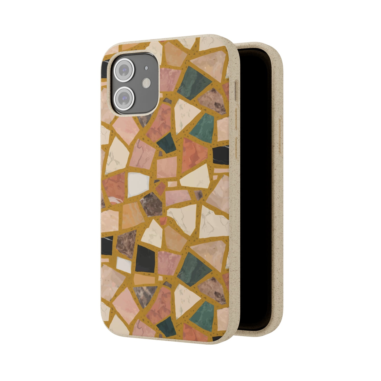 Dolce Terrazzo Biodegradable Phone Case, mustard yellow