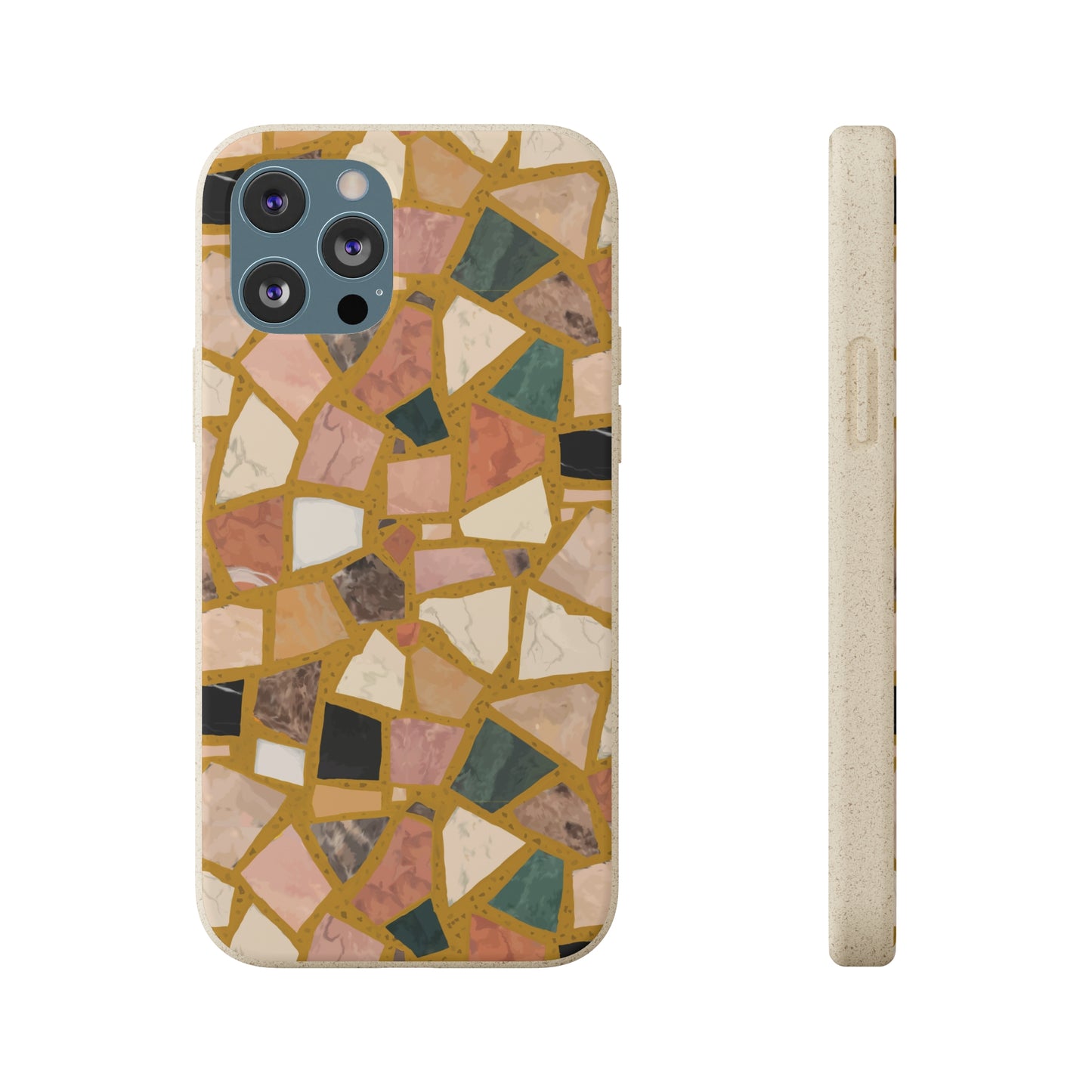 Dolce Terrazzo Biodegradable Phone Case, mustard yellow