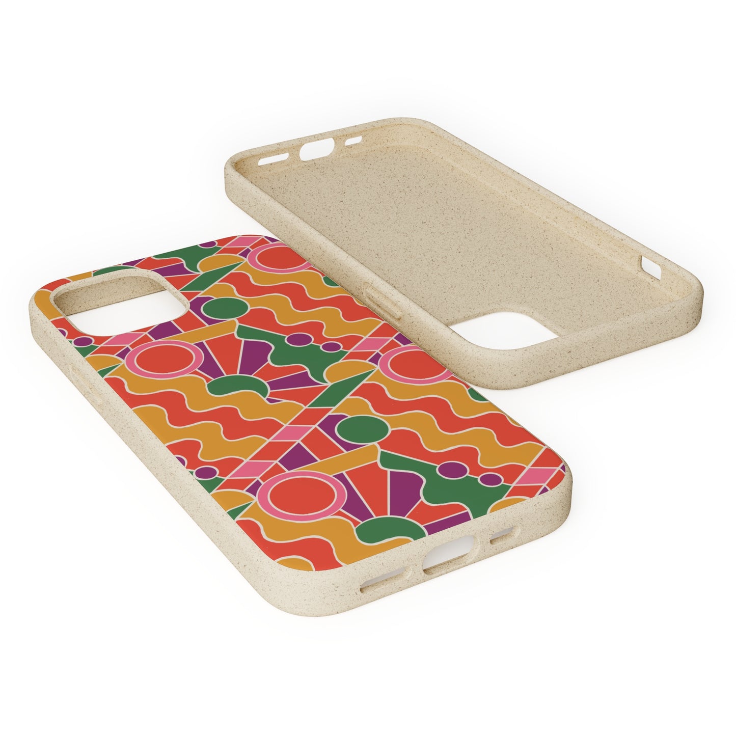 Day Trippin' Biodegradable Phone Case, purple, red, yellow and green