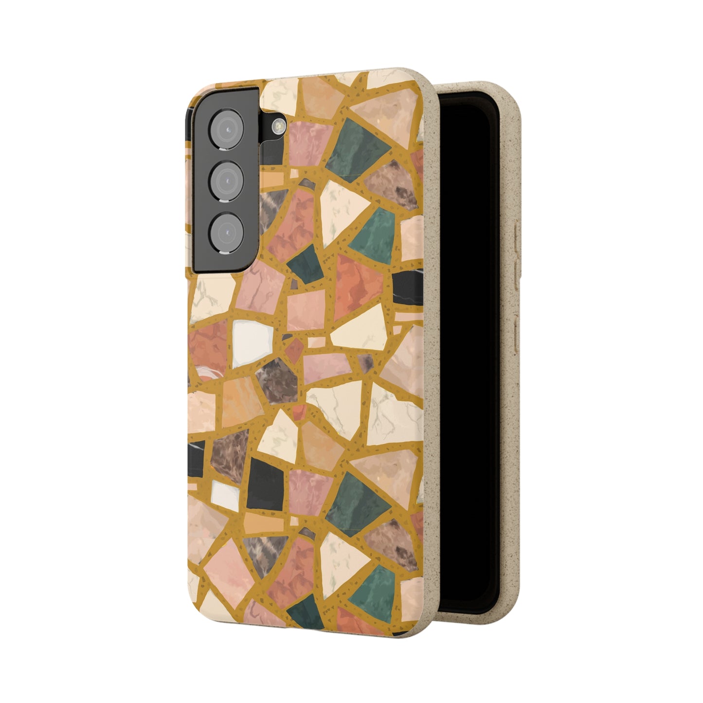 Dolce Terrazzo Biodegradable Phone Case, mustard yellow