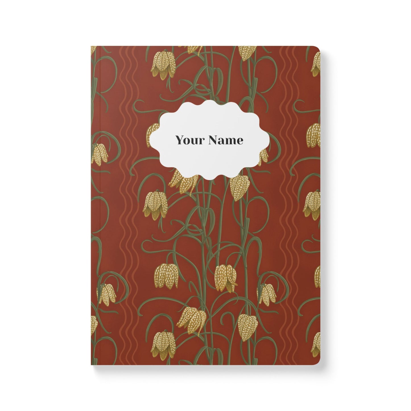 Campanas Softcover Personalized Journal, rust & yellow (add your name)