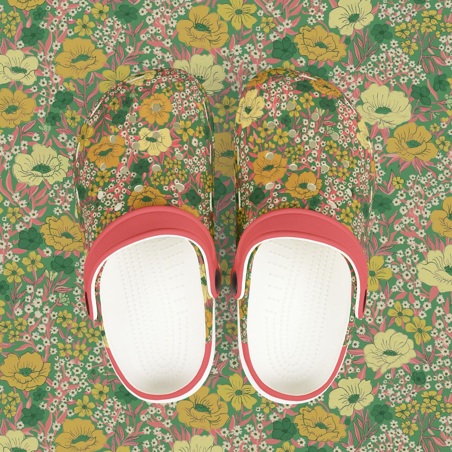 Wildflower Meadow Kid's EVA Foam Clogs, green