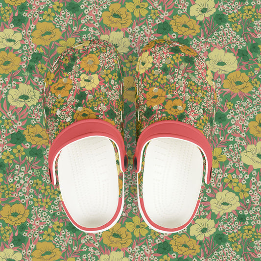 Wildflower Meadow Kid's EVA Foam Clogs, green