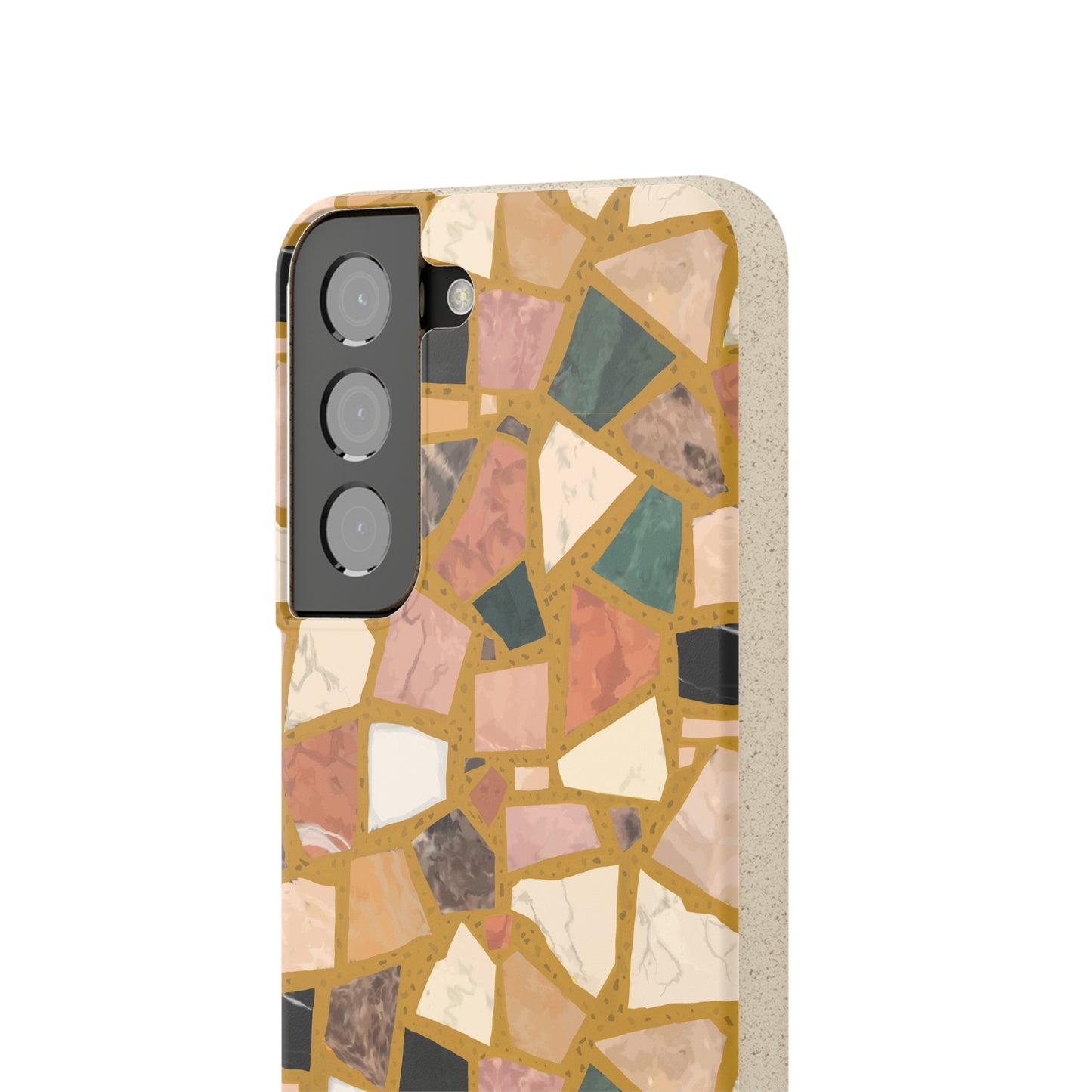 Dolce Terrazzo Biodegradable Phone Case, mustard yellow