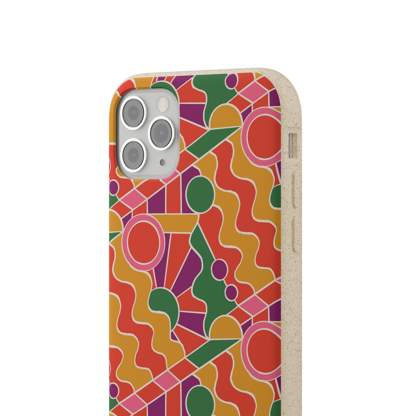 Day Trippin' Biodegradable Phone Case, purple, red, yellow and green